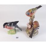 A Beswick Bullfinch (tail a/f) and Royal Worcester Chaffinches