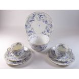 A Crescent and Sons Edwardian tea service printed swallows comprising: six cups and ten saucers, ten