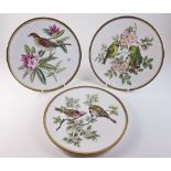 Three Spode bird plates