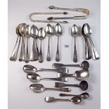 Nineteen various Georgian silver teaspoons and a fork - 120g