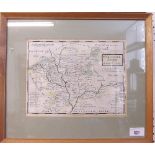 An 18th century map of Worcestershire by H Moll - 19 x 25cm