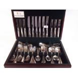 An Arthur Price canteen of silver plated cutlery in fitted box - eight place setting