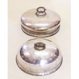 Two silver plated oval meat plates