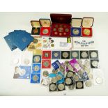 A large collection of fifty plus commemoratives and medallions including: the Royal Family, London