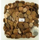 A large quantity of approx 9.5 kilos copper/bronze pennies Victoria through to Eliz II - lustre