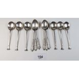 Two sets of six silver coffee spoons - Birmingham 1899 and London 1926, 78g
