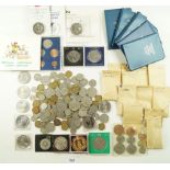 A miscellaneous quantity of British pre-decimal and decimal coinage including a 1953 set, sixpences,