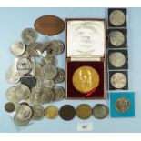 Miscellaneous quantity of commemoratives and medallions: River Cam No B670 Conservancy name plate.