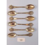 A set of six '14th Kings Hussars' Revolver Club teaspoons with crest terminals