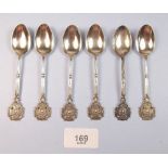 A set of six silver Miniature Rifle club spoons - 73g
