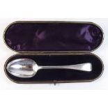 A silver spoon in fitted case - London 1827, poss Wm Chawner II