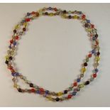 A Venetian glass bead necklace
