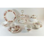 A Colclough tea and dinner service 'Wayside' comprising six dinner plates, six bowls, six mugs,