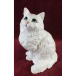 A Beswick white Persian cat seated - No 1867