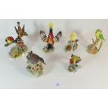Six Royal Adderley bird groups comprising: Chicadee, Parakeet, Wren, Canary, Chicadee group and