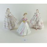 Three Royal Worcester figures comprising Belle of the Ball, Royal Debut and Sarah