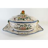 A modern French faience pottery tureen and stand
