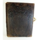 An Edwardian Art Nouveau embossed photo album - empty and spine a/f