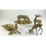 A group of brass animals