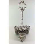 A silver plated triple decanter stand - no decanters