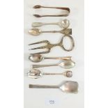 A selection of various silver plated spoons etc