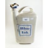 An early 20th century large stoneware blue ink bottle