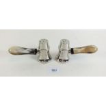 A pair of novelty cruets in the form of auctioneers gavels
