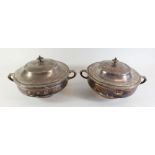 A pair of silver plated lidded serving dishes by Wellner Soehne