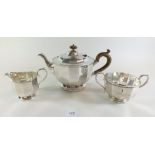 A Harrods three piece silver plated teaset