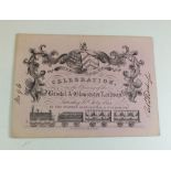 An invitation card to the celebration of the opening of the Bristol and Gloucester Railway 1844