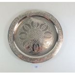 A silver plated Indian charger - 30cm dia