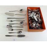 A good quality extensive stainless steel 'Andrea' six place setting cutlery set