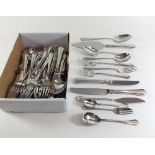 An extensive Oneida stainless steel six place setting cutlery set