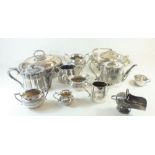 A box of silver plated items