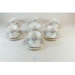A Duchess tea service comprising six cups and saucers, six tea plates and sugar
