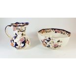 A small Mason's ironstone Mandalay toiletry jug and bowl