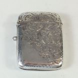 An engraved silver vesta case - Birmingham 1908