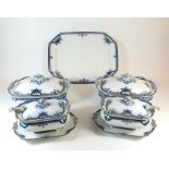 A Burgess & Leigh Burleigh Ware 'Hamilton' pattern dinner service comprising:- two tureens and