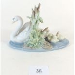 A LLadro group - Swan and Signets 'Follow Me' No. 5722