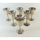 A set of six silver wine goblets, 678g Birmingham 1973