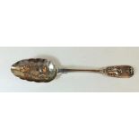 A Victorian silver berry spoonv- 22cm - John James Whiting 1884.