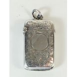 A small engraved silver vesta case - Birmingham 1905