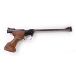 S5 .22 Rhoner Sportwaffen single shot target pistol, 9¾ ins barrel, ergonomic wood grips, no.