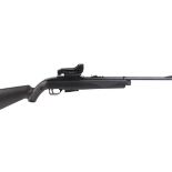 .177 Crosman Model 1077 Co2 semi automatic air rifle, adjustable sights, black synthetic stock,