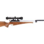 .22 Daystate Harrier bolt action pcp air rifle with fluted silencer, ergonomic stock with cheek