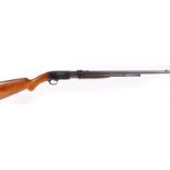 S1 .22 Browning pump action rifle, 22 ins threaded barrel, tube magazine, open sights, no. 128104