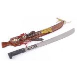 Collins & Co. Machete, 24 ins steel blade, metal studded composite grips, in highly decorated