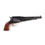 S1 .44 Pietta Remington black powder percussion revolver, 8 ins barrel, 6 shot cylinder, brass