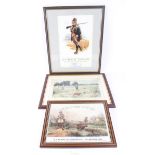Three framed and glazed sporting prints: Kynoch 'Bonax'; Eley cartridges; Dupont Gun Powder (3)