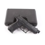 4.5mm Walther CP99 Co2 semi automatic air pistol, two magazines, with clip on laser sight, in hard